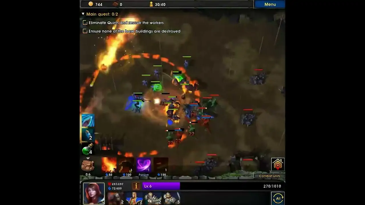 Real-time battle scene from the official Alliance at War RTS mode video.
